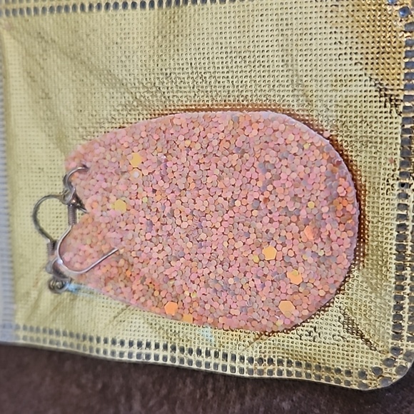 3/$30 Pink Glitter and Leopard Print Teardrop Dangle Hook Earrings - Picture 4 of 4